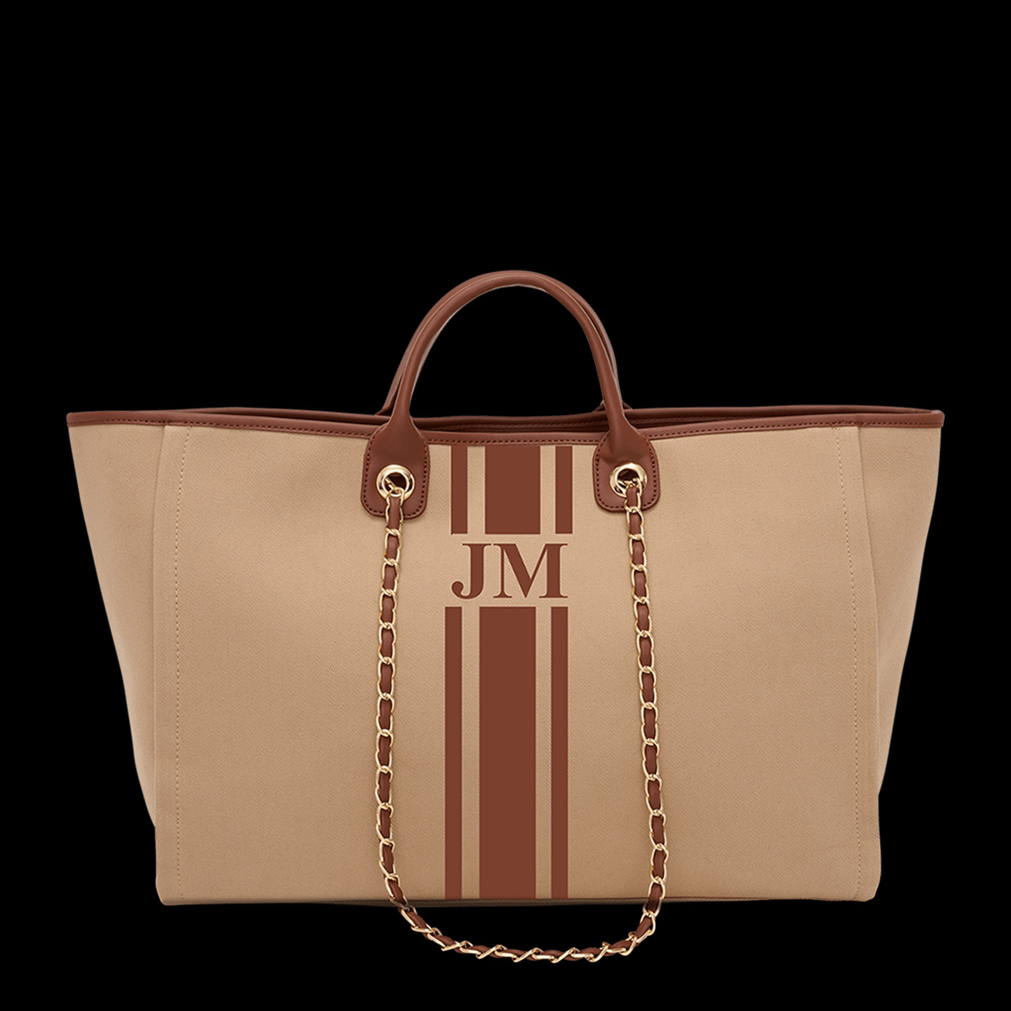Lily & Bean Classic Biscuit Canvas Tote Jumbo Tan Handles Design your | Lily and Bean