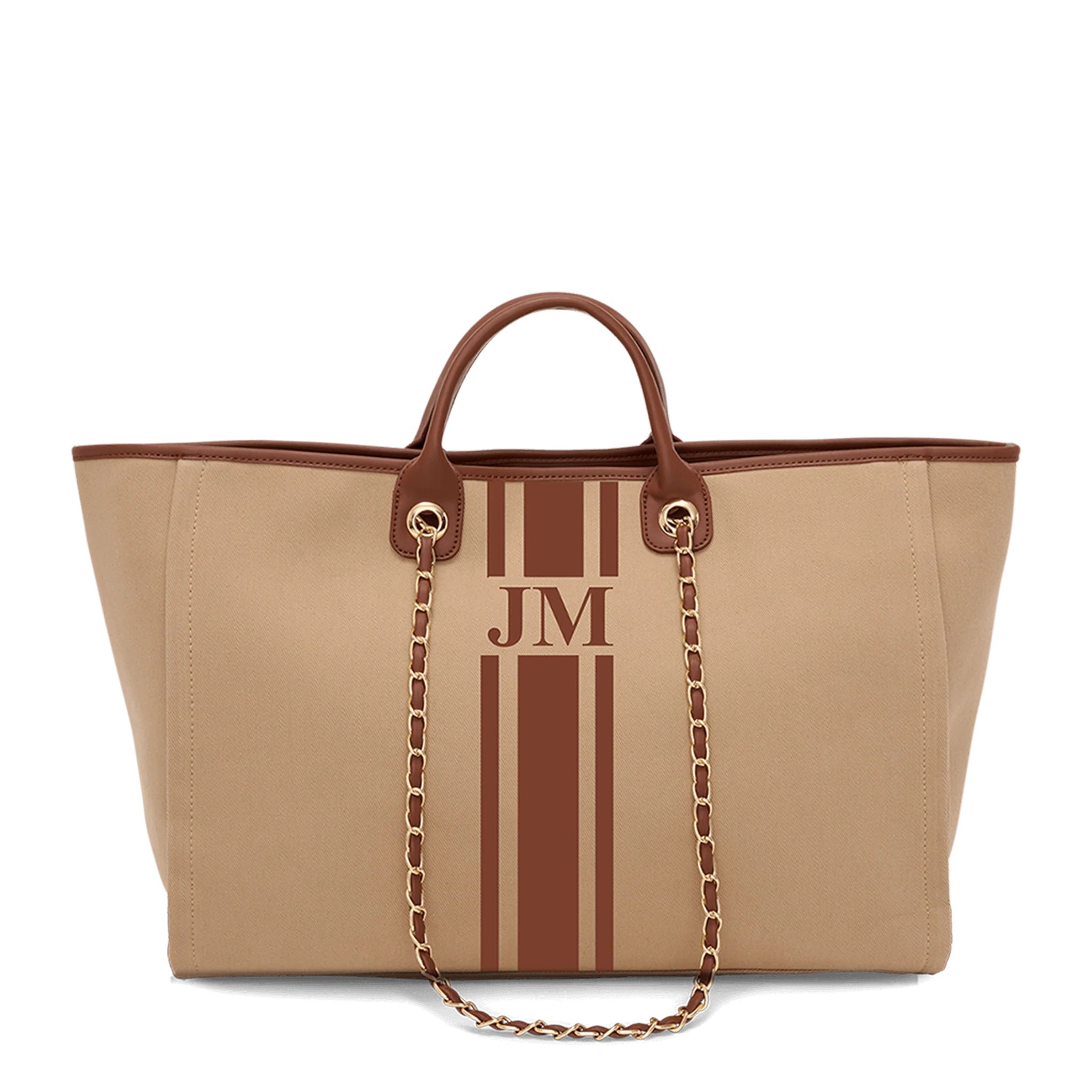 Lily & Bean Classic Biscuit Canvas Tote Jumbo Tan Handles Design your | Lily and Bean