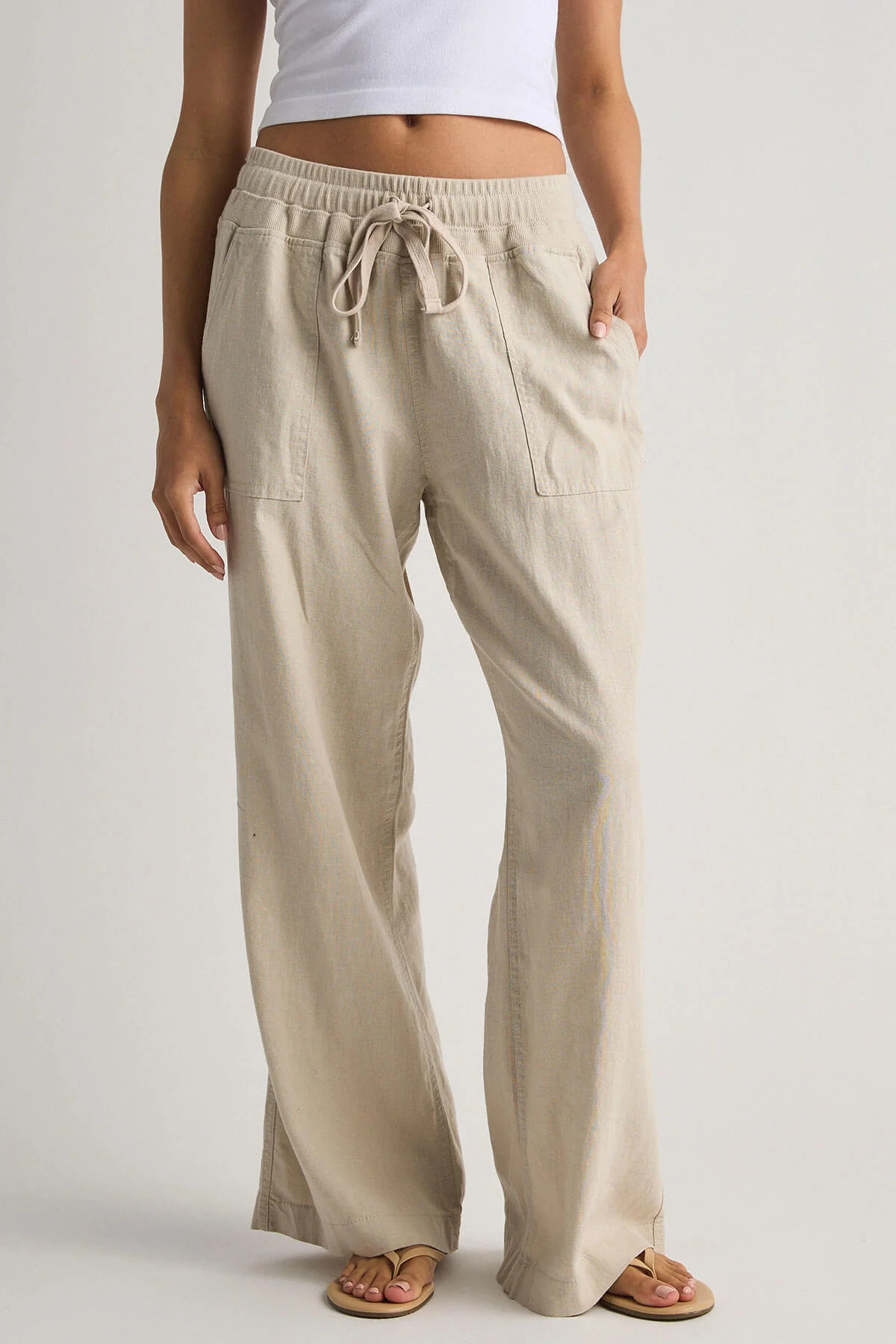 Risen Wideleg Linen Pants | Social Threads