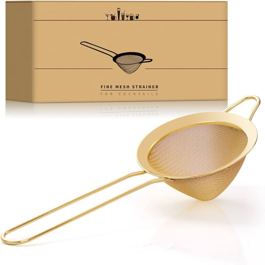Eligara Fine Mesh Strainer with Handle - Copper Conical Strainers for Cocktail, Tea, Coffee & Dri... | Amazon (US)