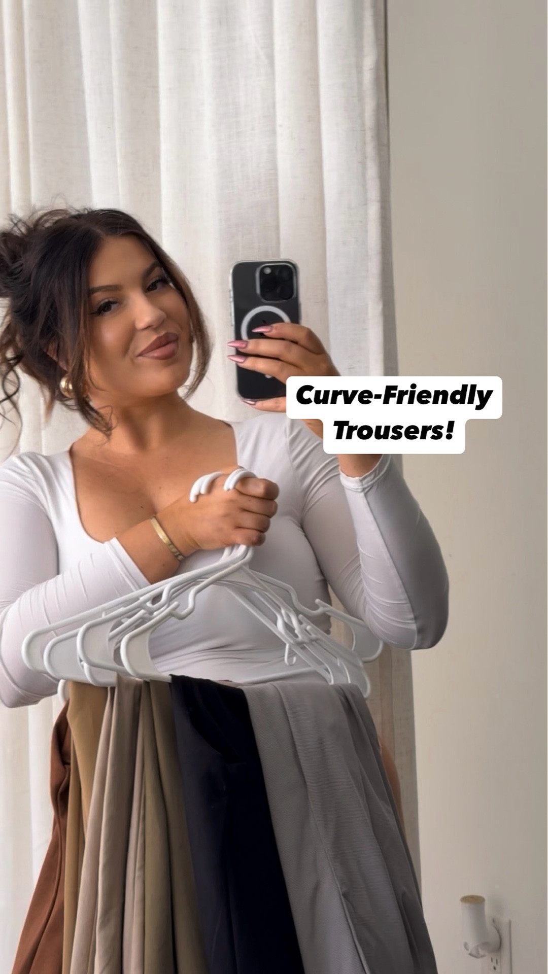 Curve-Friendly Trousers! The last pair is on Sale for $16?!🙌🏼 

See my sizing & fit details below! ⬇️ 

•Brown Ankle Cuff Trousers: L (high stretch)
•Tan Tailored Trouser: 31 Regular 
•Denim Pants: L (non-stretch)
•Beige Pants: 10 (stretchy, pull on) petite-friendly
•Cargo Trouser: 12 (size up one size unless your waist is very small)
•Gray Trousers: L Tall (high stretch)
•Black Trousers: 12 (could’ve sized down very stretchy) 

#LTKMidsize #LTKWorkwear