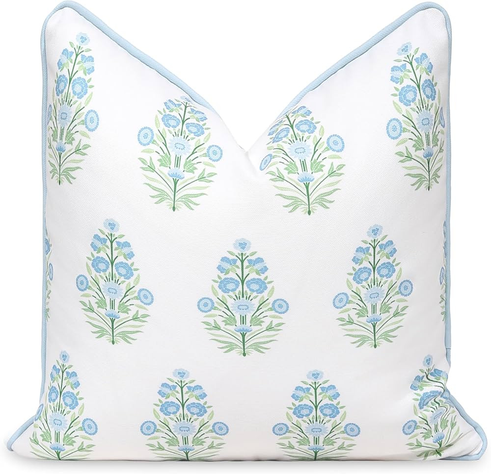 Hofdeco Premium Coastal Patio Indoor Outdoor Throw Pillow Cover Only, 18"x18" Water Repellent for... | Amazon (US)