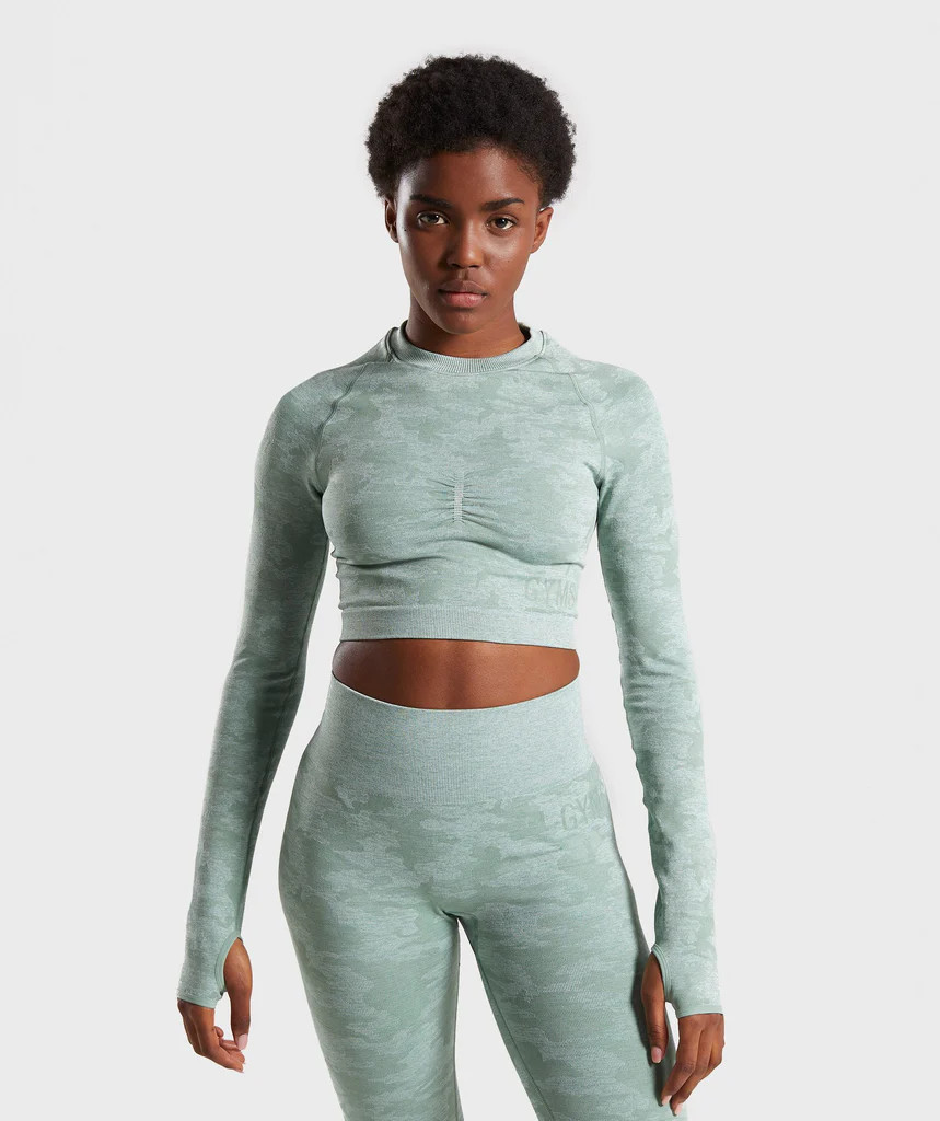 camo seamless long sleeve crop top | Gymshark (Global)