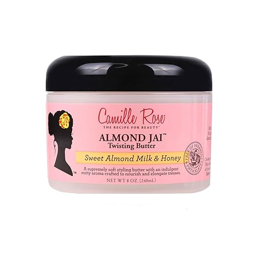 Camille Rose Almond Jai Twisting Hair Styling Butter, with Aloe and Honey, to Soften Smooth and M... | Amazon (US)
