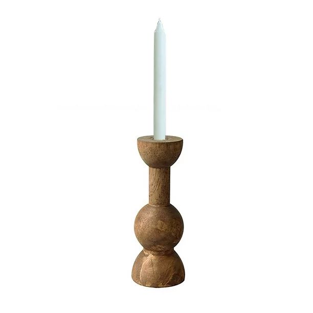 Gespout Vintage Brown Taper Candle Candle Holders Wooden Candlestick Candelabra for Pillar Candle... | Walmart (US)