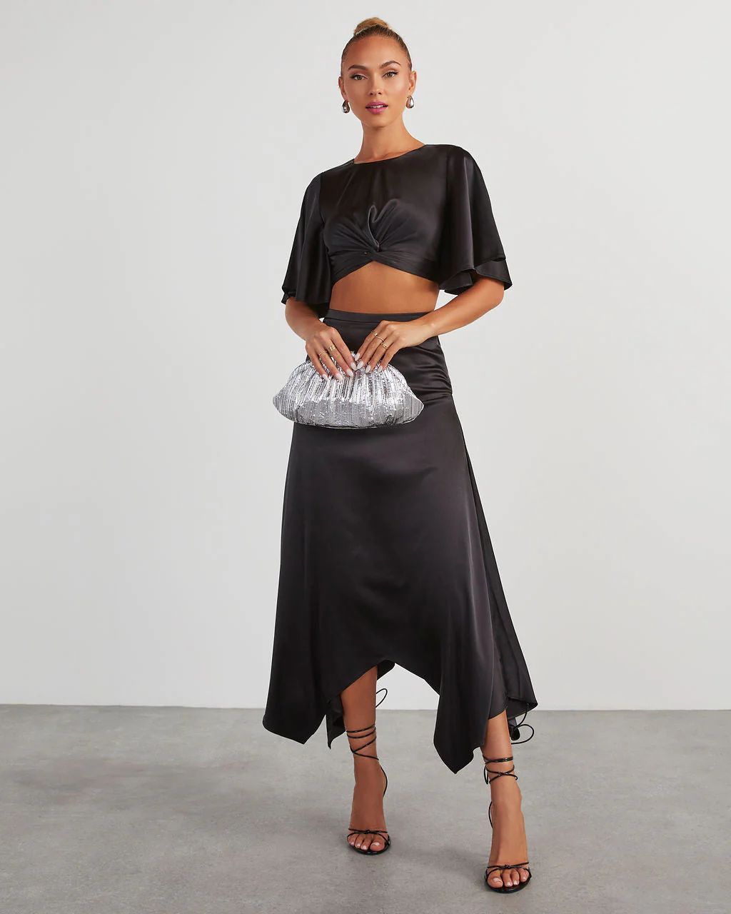 Zayda Satin Twist Front Crop Top | VICI Collection