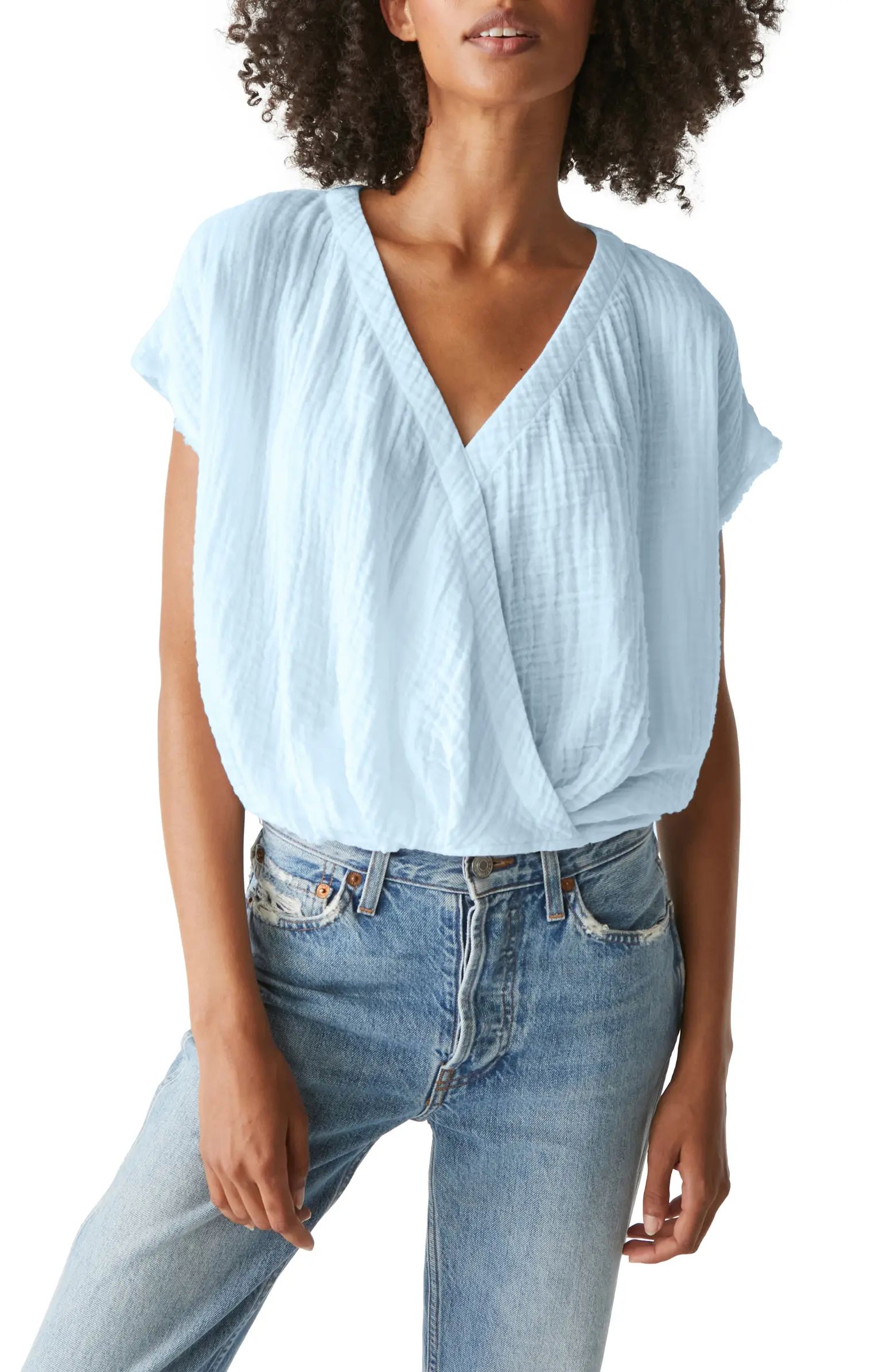 Evie Gauze Faux Wrap Top | Nordstrom