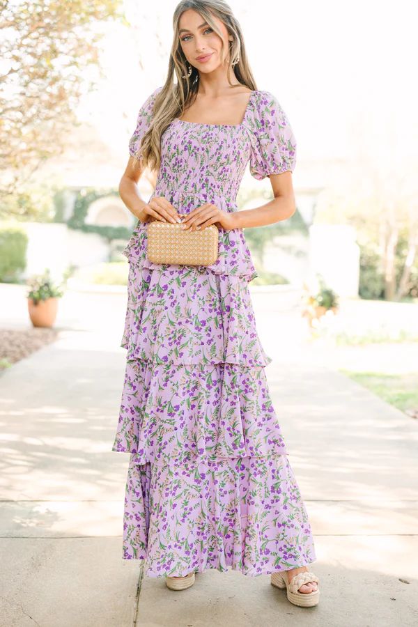 Let's Go Back Lavender Purple Floral Maxi Dress | The Mint Julep Boutique