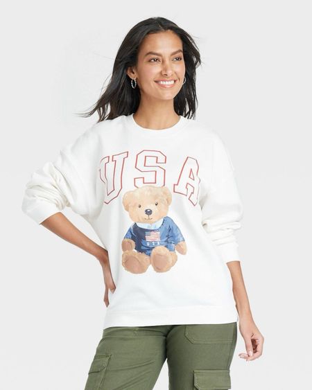 target usa bear sweatshirt (I sized up to a large for a very oversized fit)

#LTKFindsUnder50