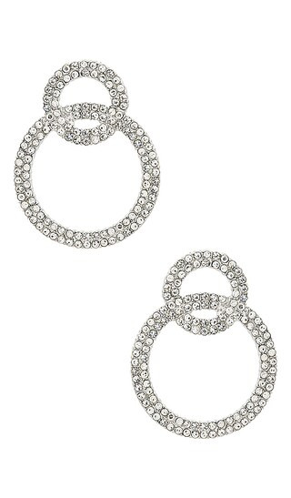 x REVOLVE Rhinestone Hoops in Silver | Revolve Clothing (Global)
