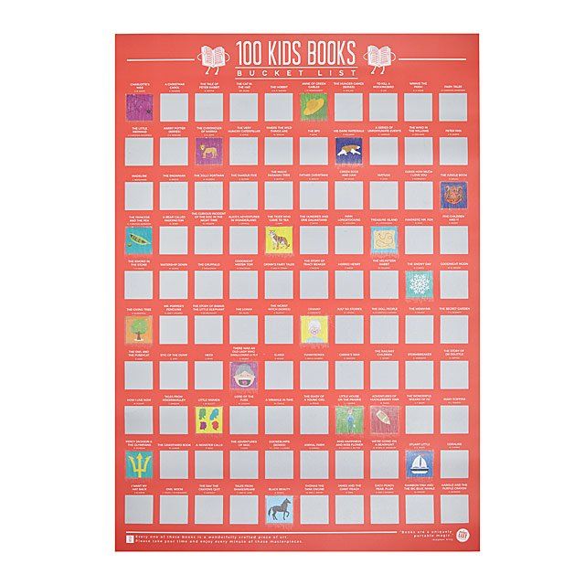 100 Kid's Books Scratch Off Poster | UncommonGoods