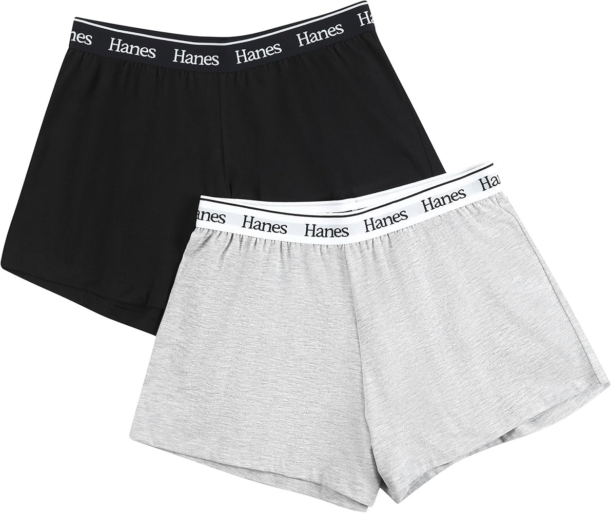 Hanes Women's Originals Comfywear Sleep Shorts (2 Pack) | Amazon (US)