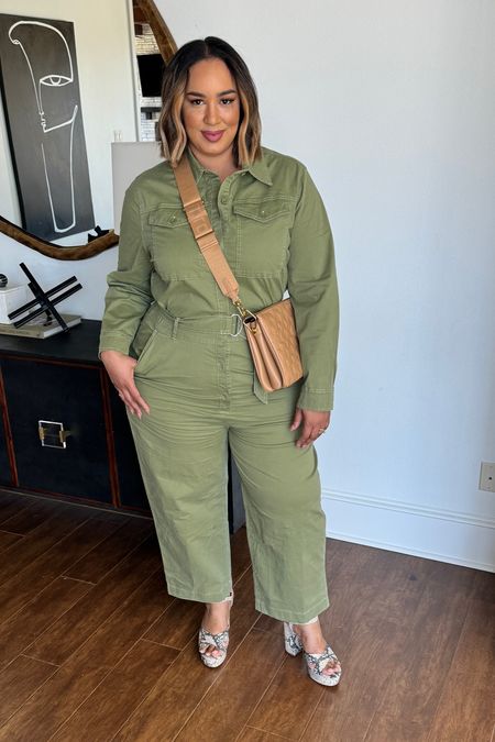 @walmart new arrivals are all the hype!! This green boiler suit is sooooo cute, timeless and chic. This is under $40 & worth every penny. #walmartpartner #walmart @walmartfashion 

#LTKplussize #LTKfindsunder50 #LTKstyletip