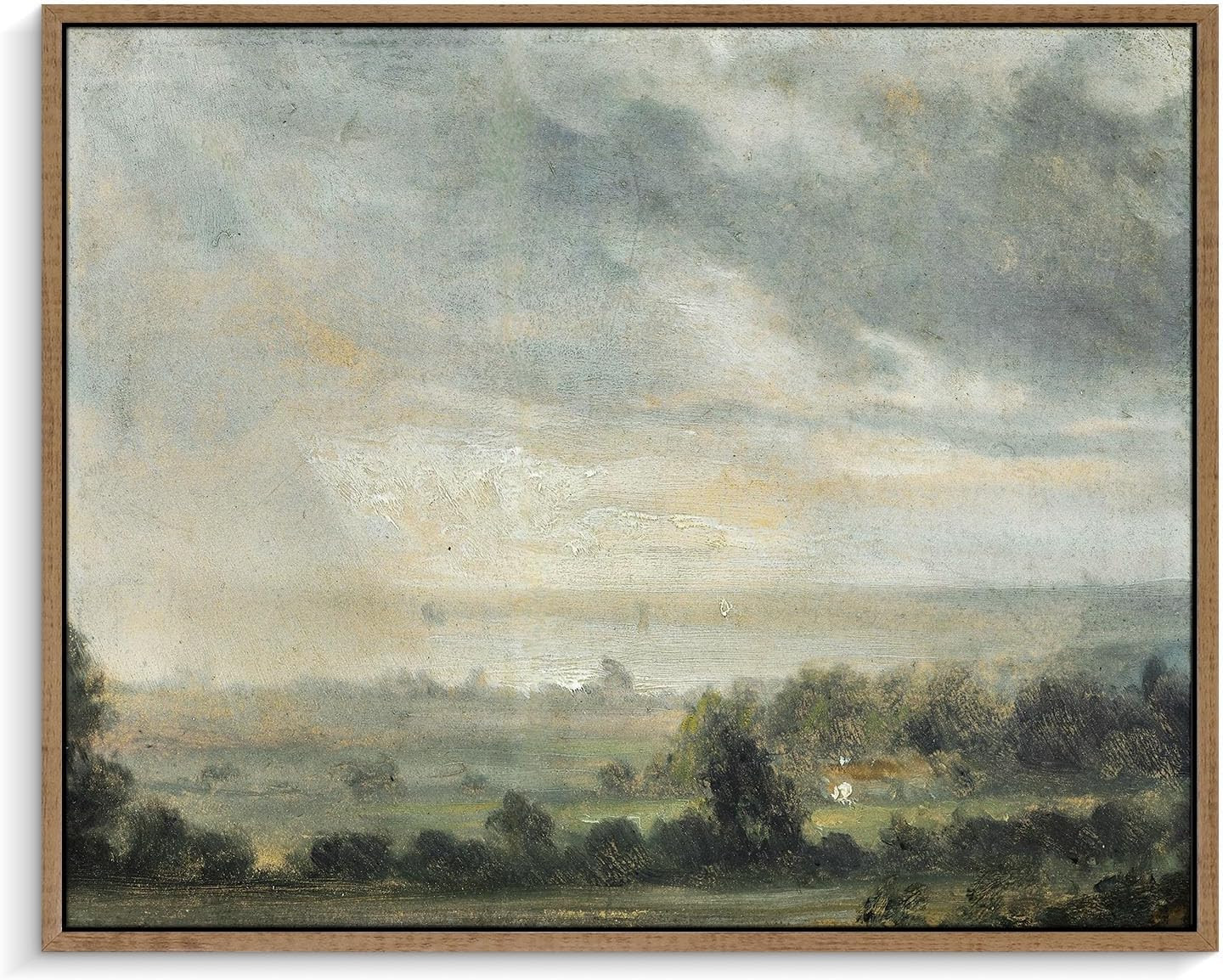 Pinetree Art Framed Classical Scenery Living Room Decor, Vintage Vast Land Under The Cloudy Sky P... | Amazon (US)