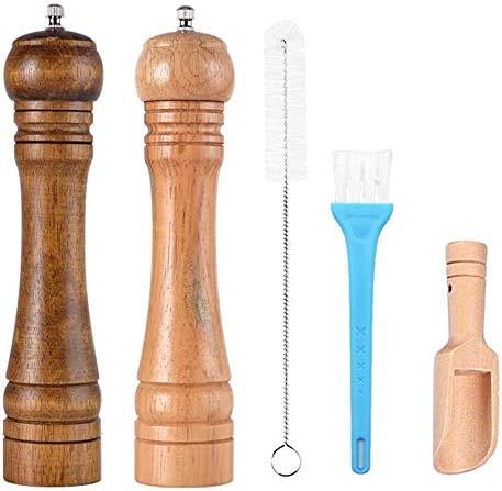 Allpdesky 2 Pack 8 Inches Pepper Grinder Set and Pepper Mills Shakers with Cleaning Brush, Wood P... | Amazon (US)