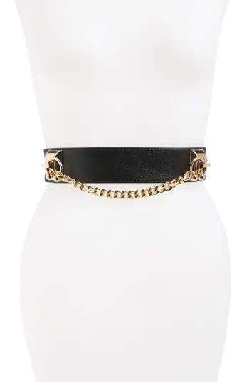 Women's Bp. Chain Detail Faux Leather Stretch Belt | Nordstrom