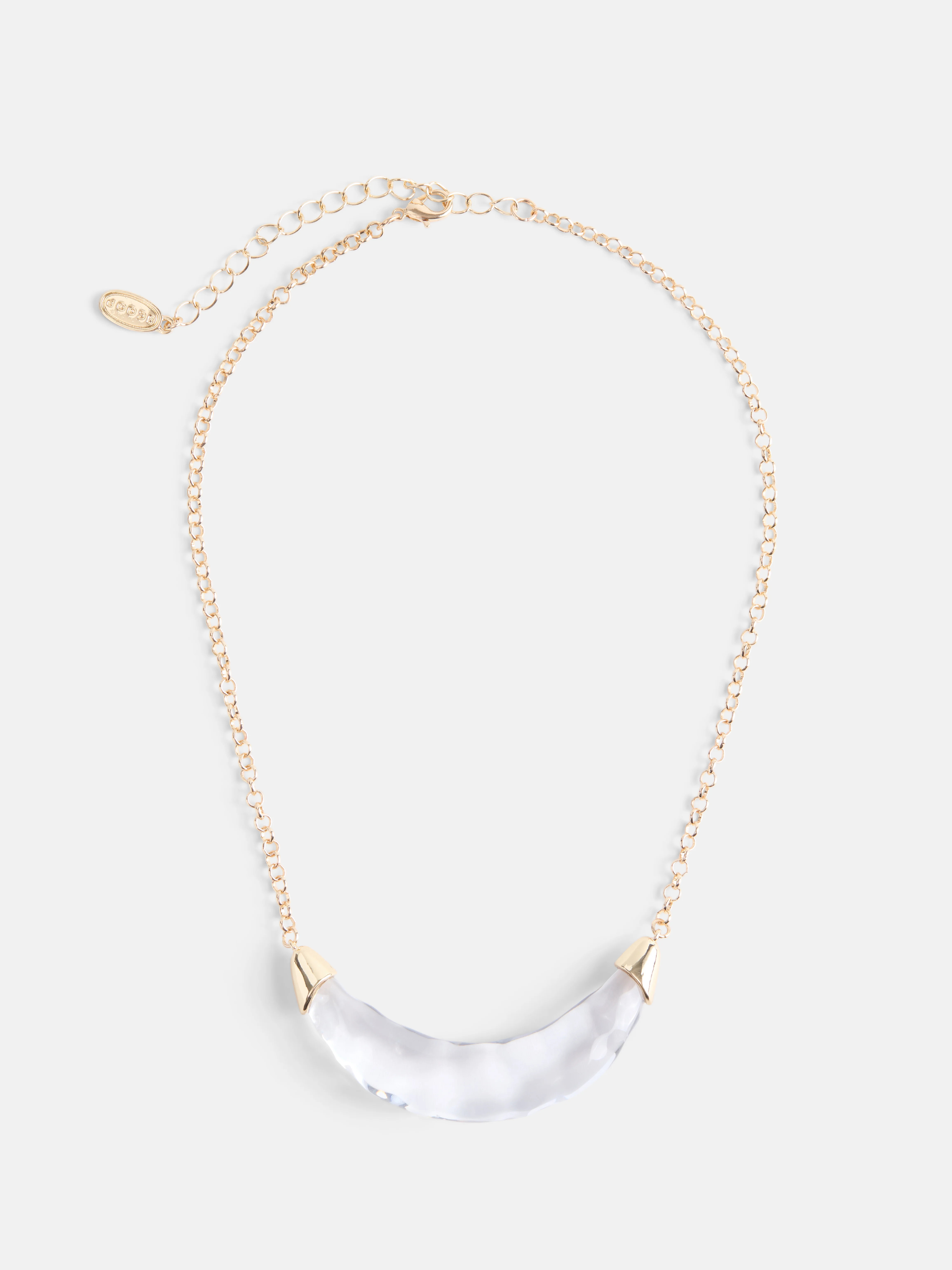 Scoop Women's Gold Tone Sculpted Lucite Pendant Necklace | Walmart (US)