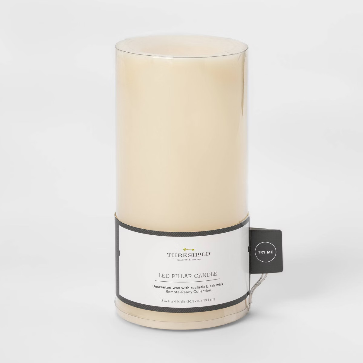 8" x 4" LED Flameless Black Wick Candle Cream - Threshold™: Wax, Home Decor, No Flame | Target