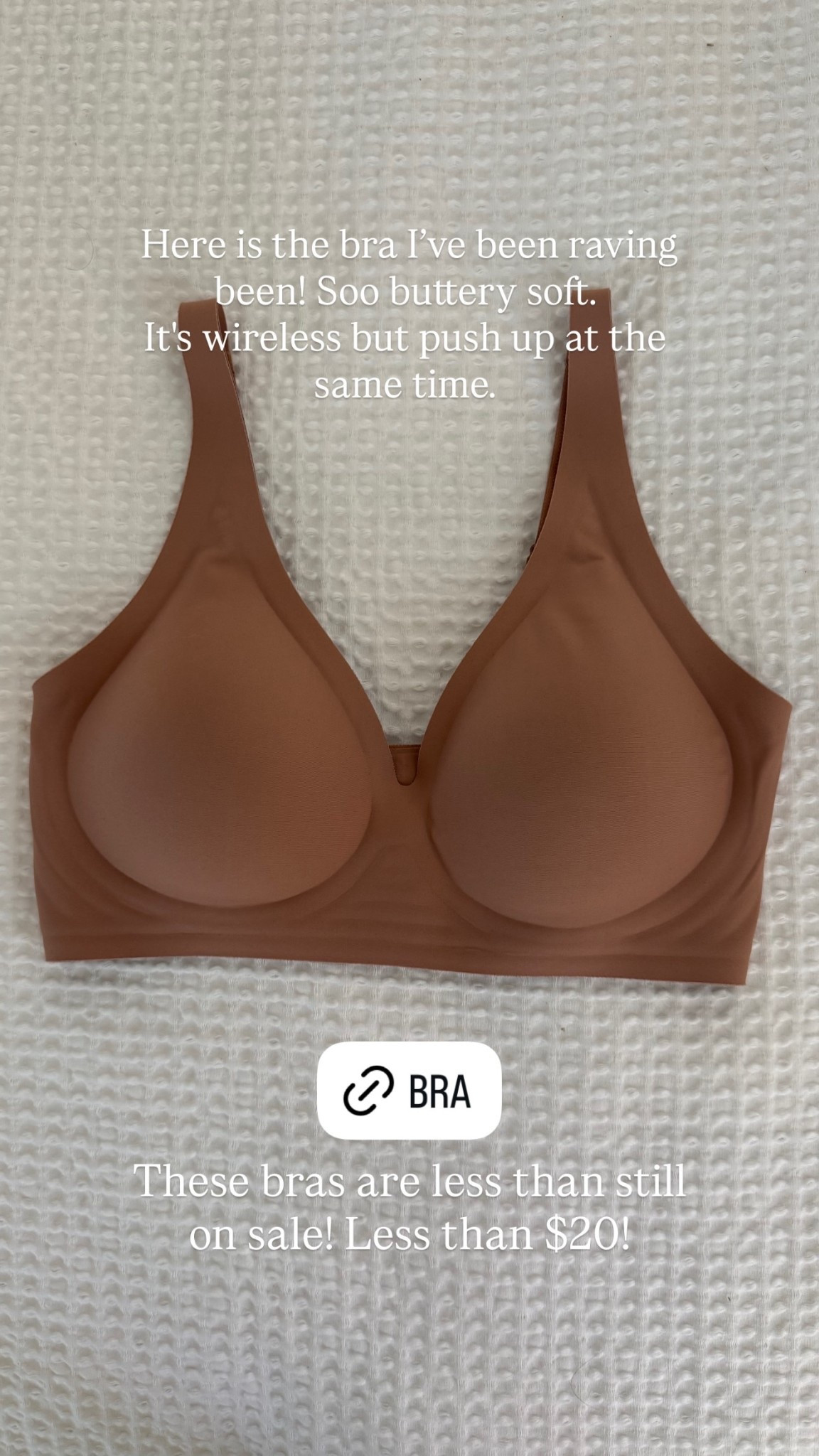 Here is the bra I’ve been raving about! Soo buttery soft.
It's wireless but push up at the same time. 

These bras are less than still on sale! Less than $20!

#LTKSaleAlert #LTKgrwm #LTKootd