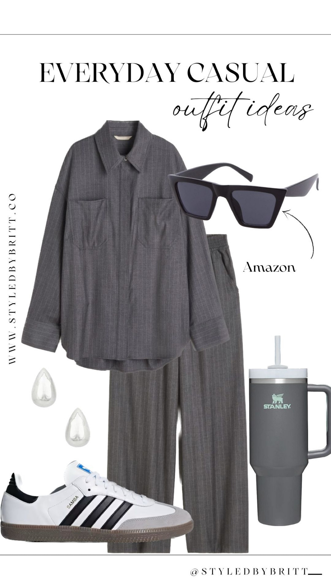 Super comfy matching pin stripe set with trouser and button down shirt.
Shoes are in men’s sizing! 

#LTKworkwear #LTKshoecrush #LTKunder50