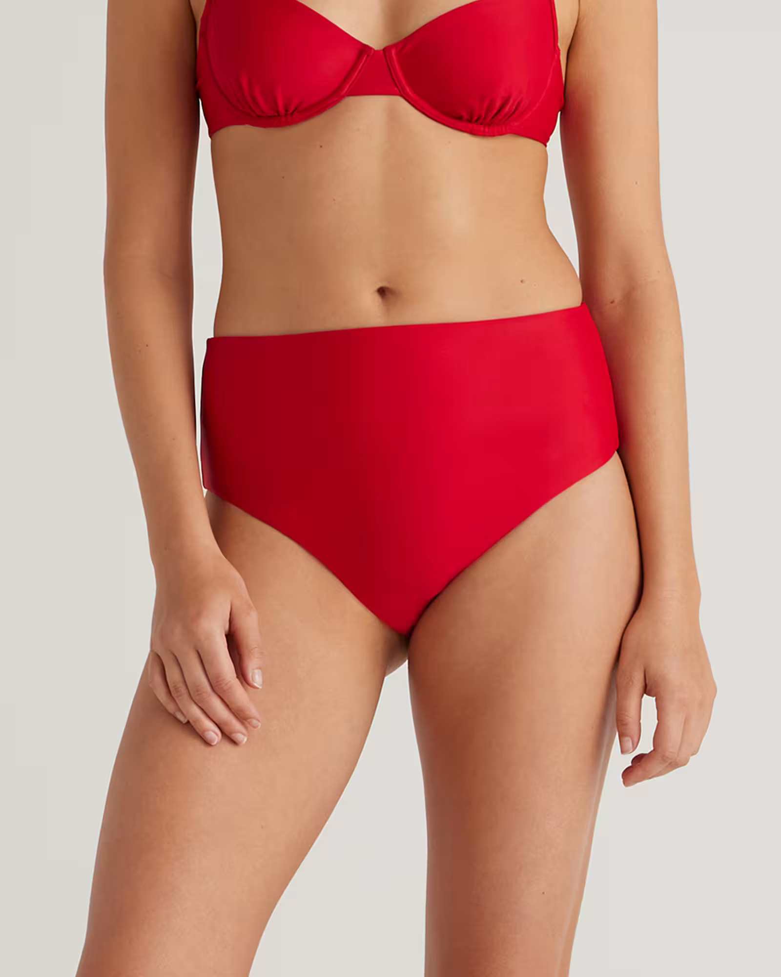 Italian High-Rise Bikini Bottom in Cherry | Quince
