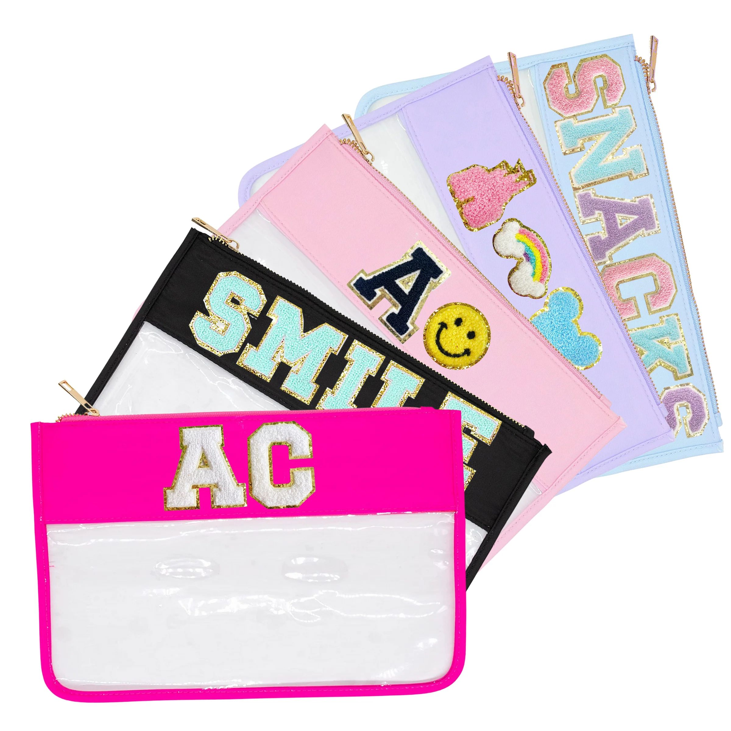 Letter Patch Pouch - Clear | United Monograms