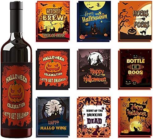 Pack of 18 Halloween Wine Bottle Label Stickers, Halloween Party Decorations, Pumkin Event, Hallo... | Amazon (US)