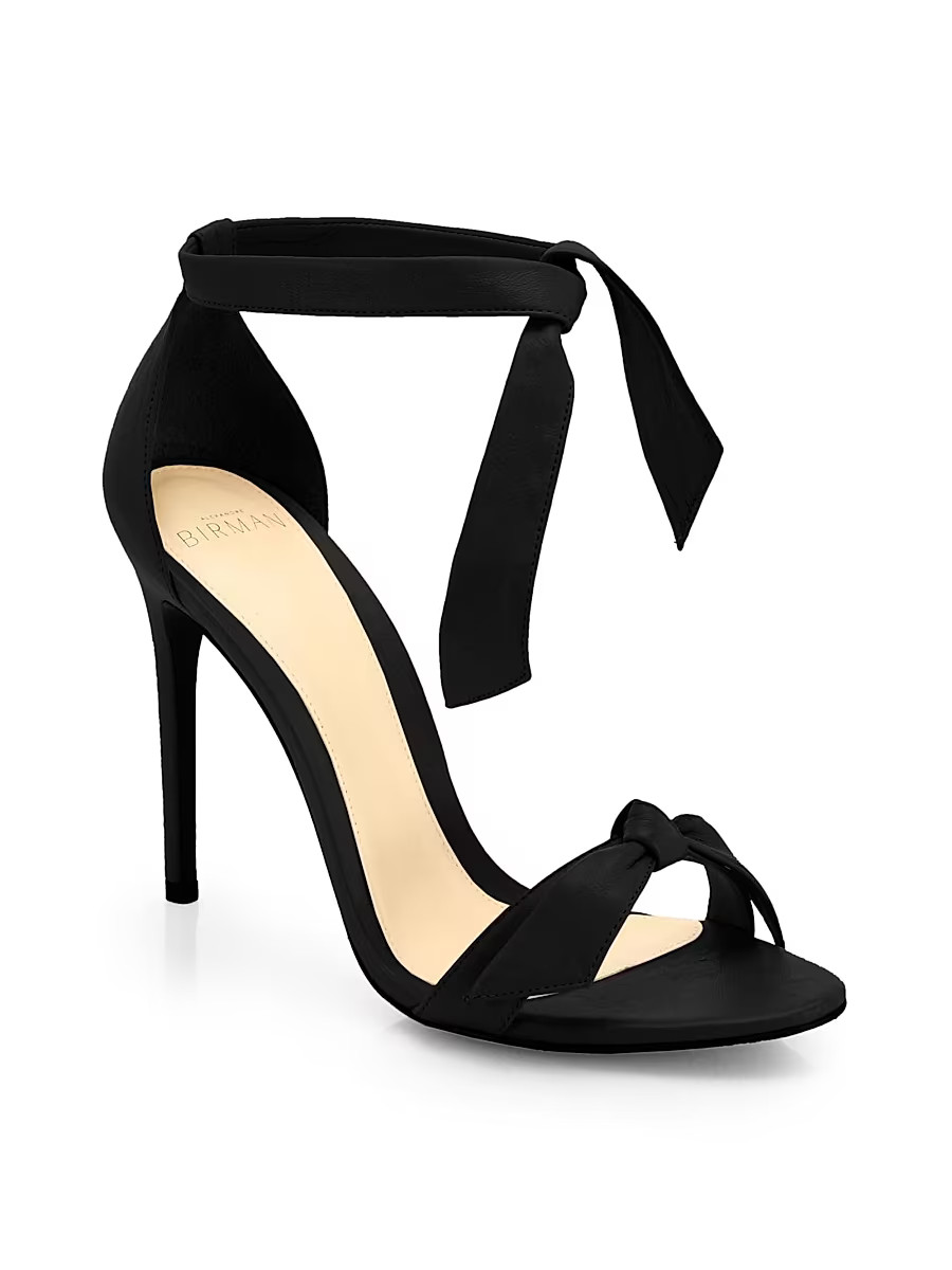 Women's Clarita Bow Leather Sandals - Black - Size 6.5 | Saks Fifth Avenue