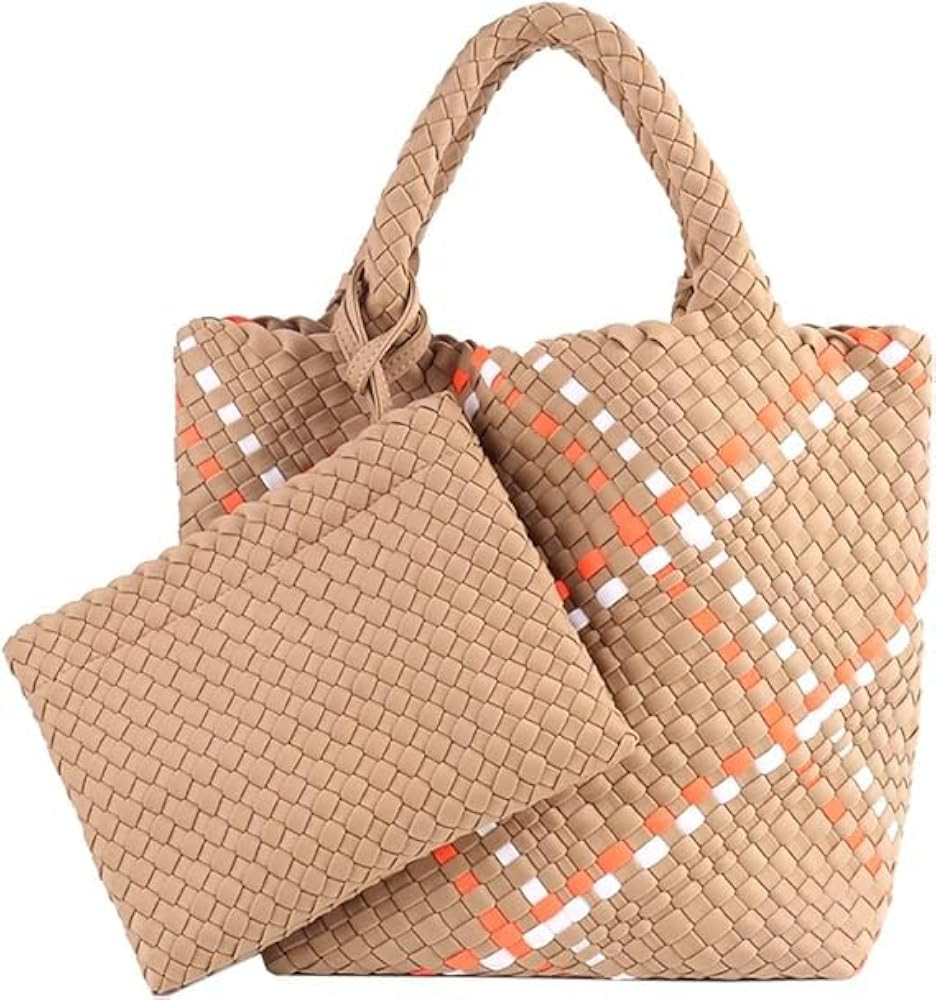 MECOLOR Woven Tote Bag Purse Women Tote Handbag Fashion Large Shoulder Top-Handle Travel Bag Unde... | Amazon (US)