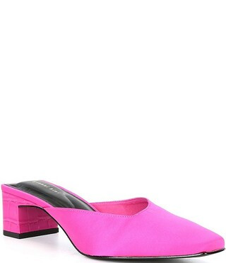 Gianni Bini Karlos Satin Snip Toe Block Heel Mules | Dillard's | Dillard's