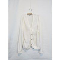 White Cardigan Sweater Large V-Neck Button Down - Izod Usa | Etsy (US)