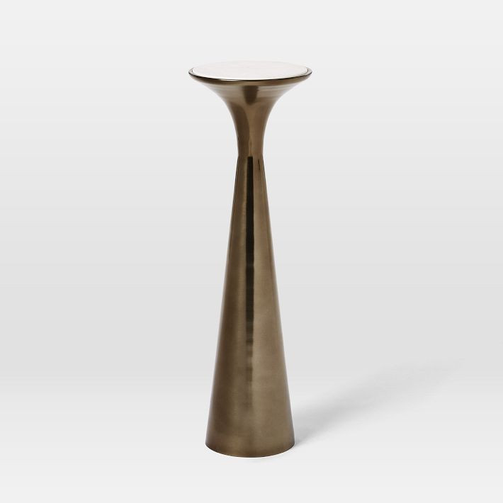 Silhouette Marble Pedestal Drink Table (7") | West Elm (US)