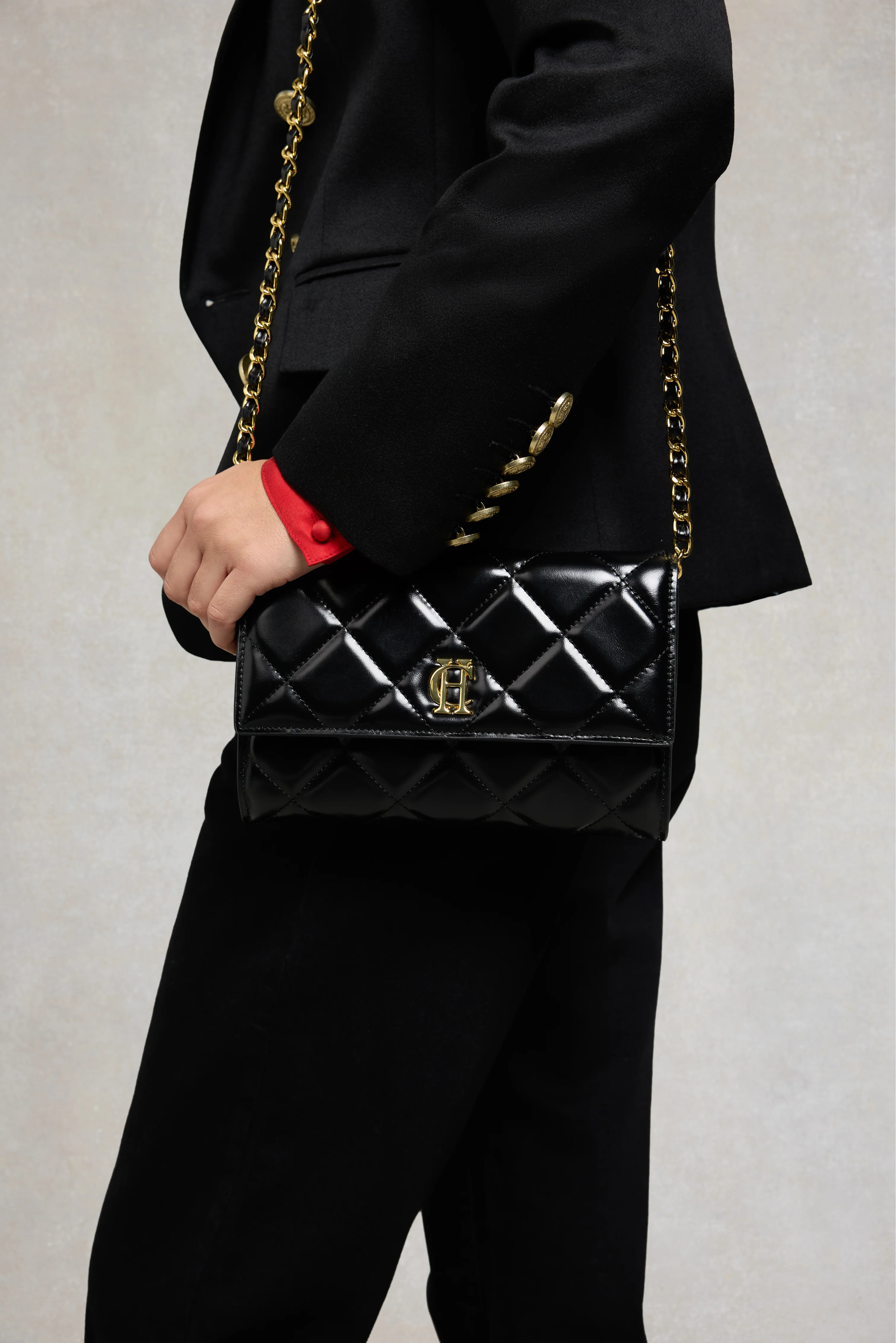 Quilted Crossbody Bag (Black) | Holland Cooper