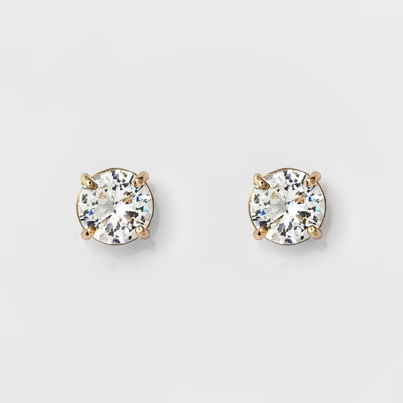 Women's Round Crystal Stud Earring - A New Day™ | Target