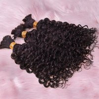 Human Hair Bulks Deep Curly Bulk 1/2/3 Bundles Braiding Weaving No Weft Short Extensions | Etsy (US)