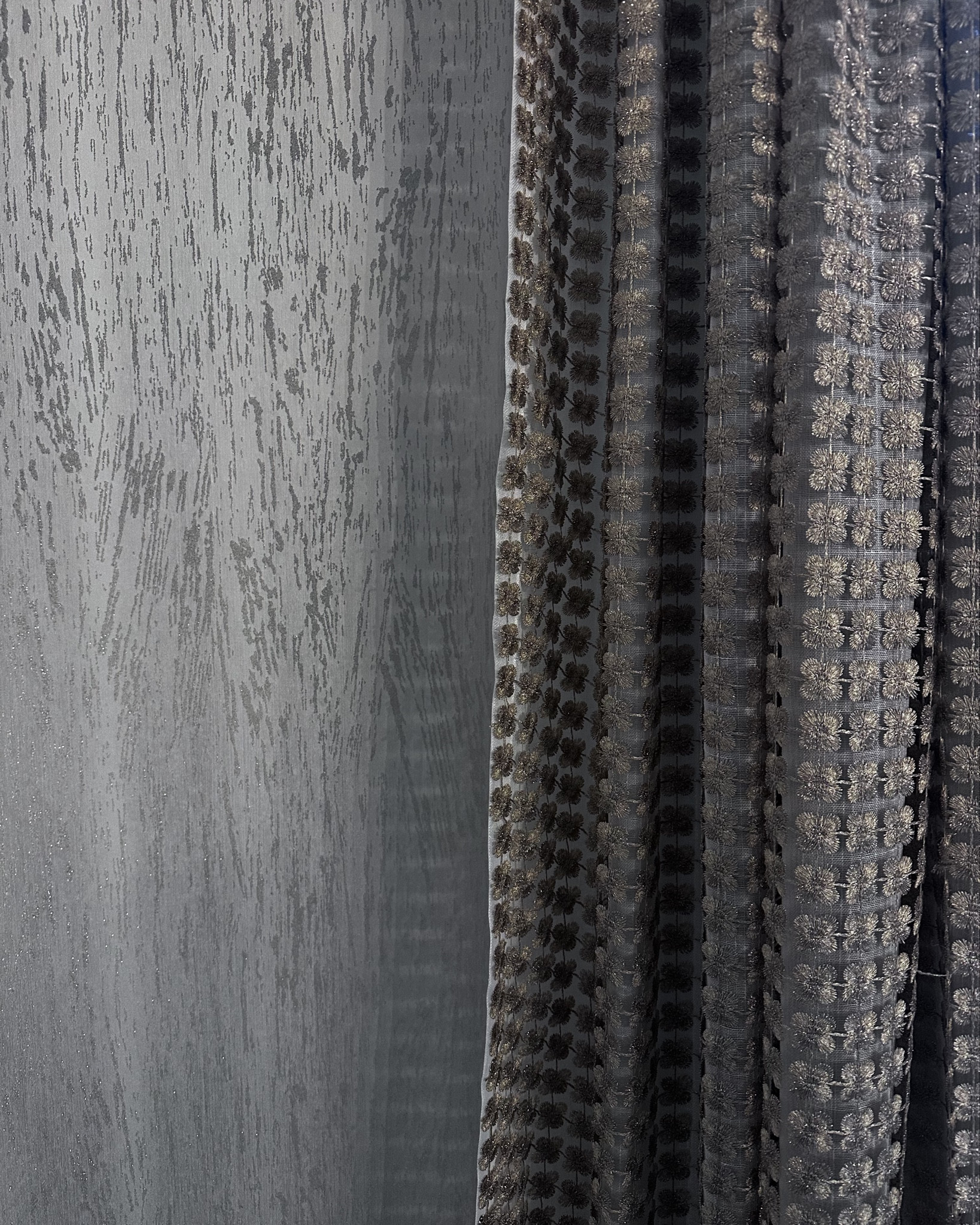 This wallpaper is covered in tiny glass beads that shine when the light hits them. Stunning!!

#LTKHome