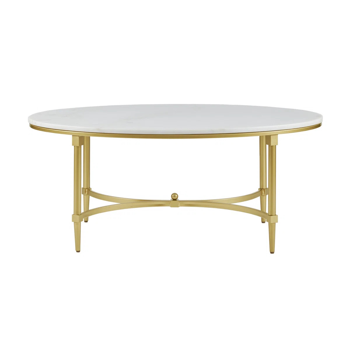 Bordeaux Gold Metal Faux Marble Top Oval Coffee Table | Wayfair North America