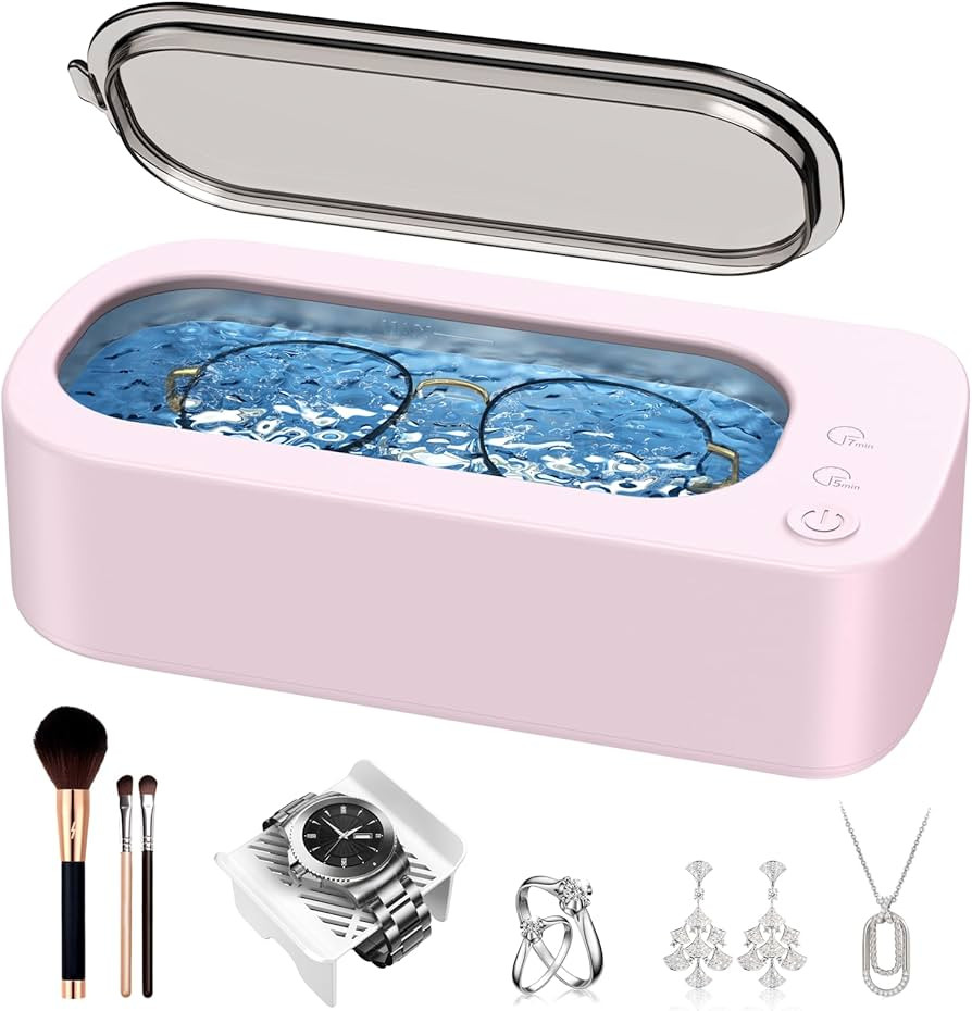 Ultrasonic Jewelry Cleaner Machine: 48KHz Ultra Sonic Cleaner for Jewelry,Eyeglass,Rings,Watch Ba... | Amazon (US)
