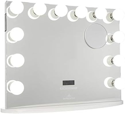 IMPRESSIONS Hollywood Premiere Plus Vanity Mirror with 12 LED Bulb, 3X Magnifying Mirror with 2 U... | Amazon (US)