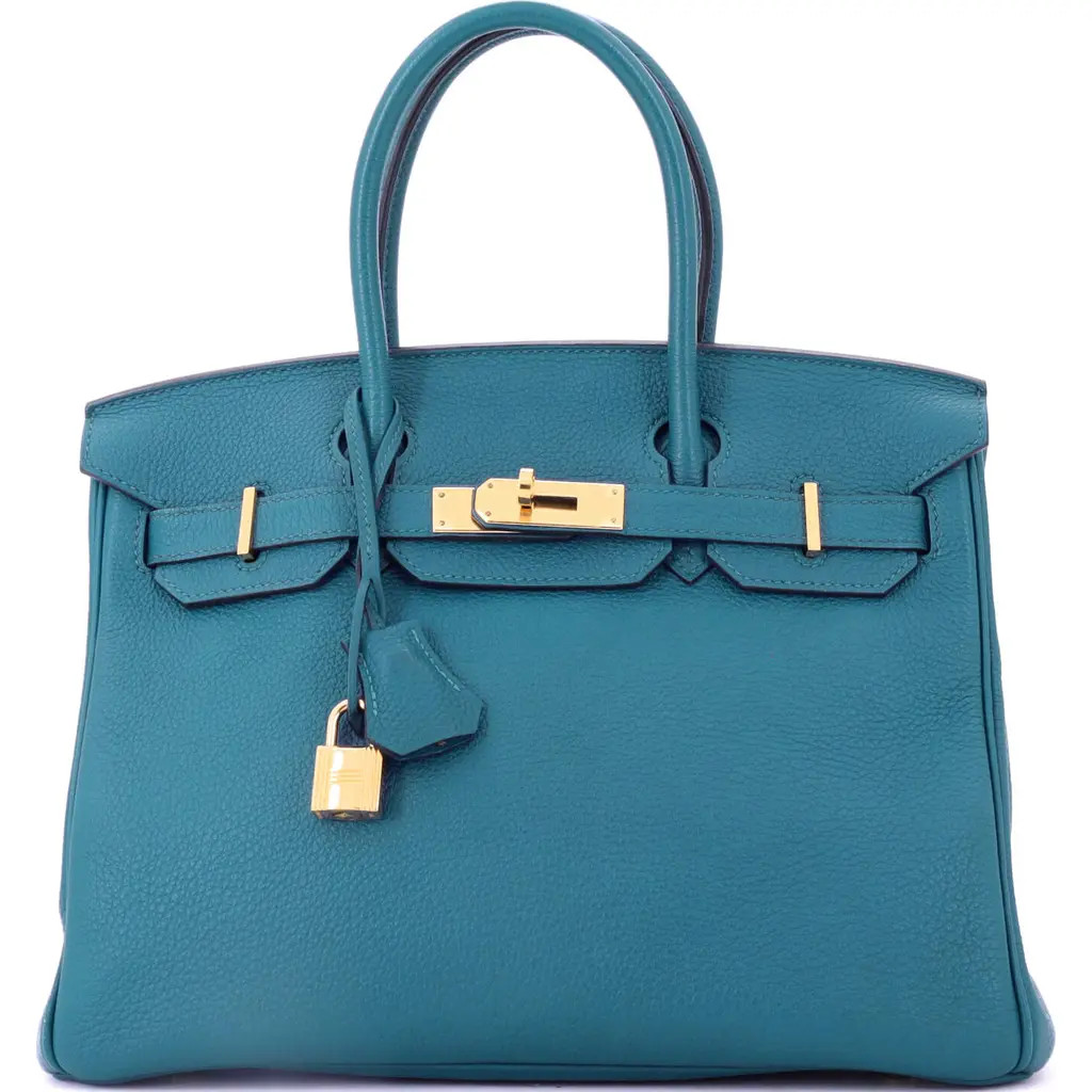 Pre-Owned Hermes Birkin Handbag Blue Togo with Gold Hardware 30 in Bleu Izmir at Nordstrom, Size Small | Nordstrom