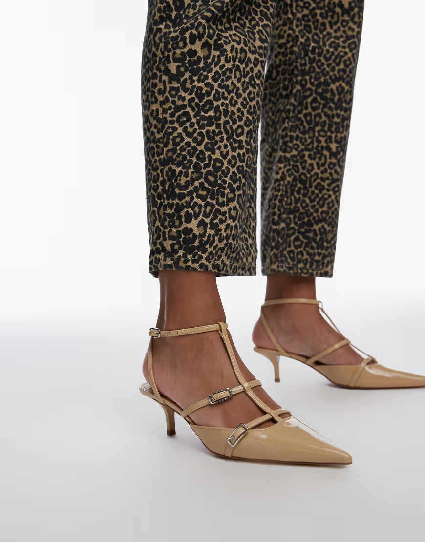 Mango pointed buckle heel in beige-Neutral | ASOS (Global)