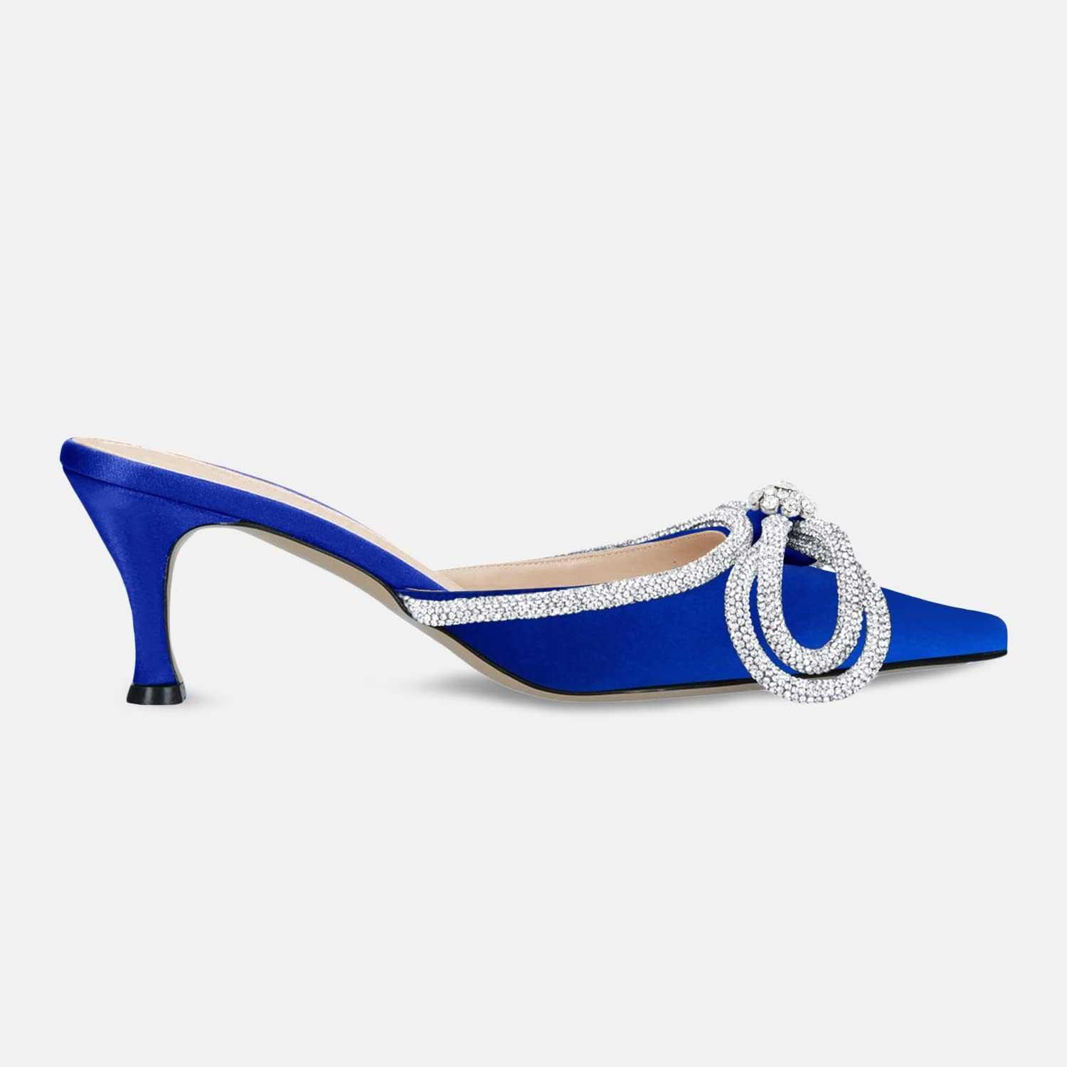 Lnsshee Women's Closed Pointed Toe Pumps Glitter Rhinestone Backless Heels Bowknot Low Kitten Hee... | Amazon (US)