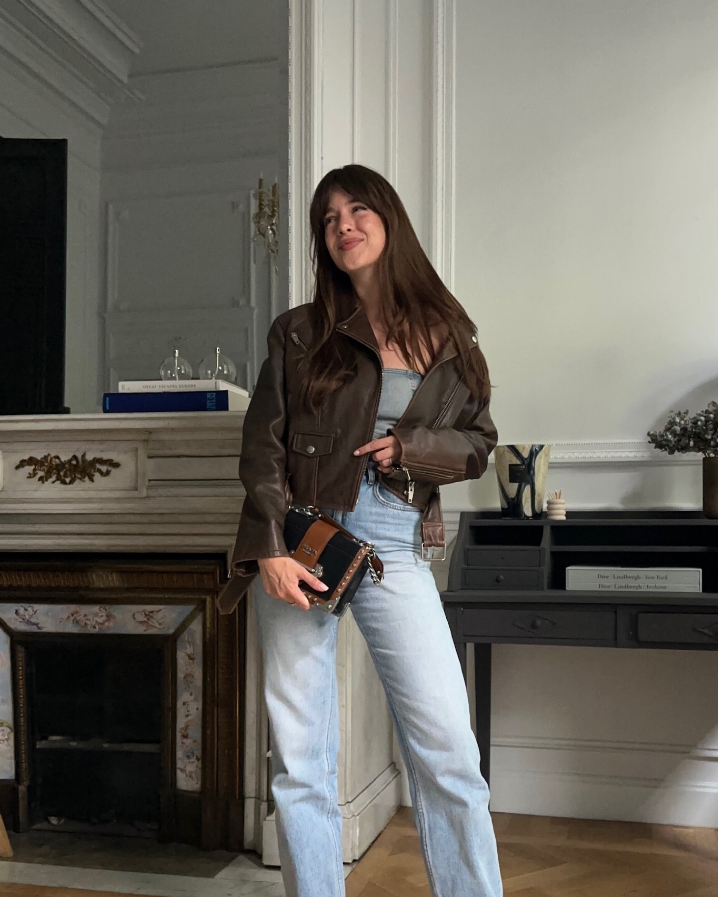 A perfect leather jacket to go for a walk in the city on the weekend🐻 

#LTKstyletip