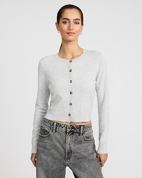 Lightweight Crew Neck Cardigan | Express