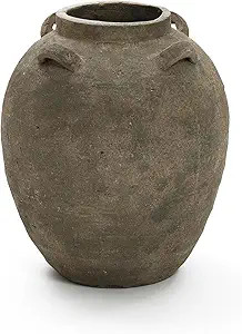 LuxenHome Rustic Ceramic Flower Vase,15 Inch Tall Brown Terracotta Vases | Amazon (US)