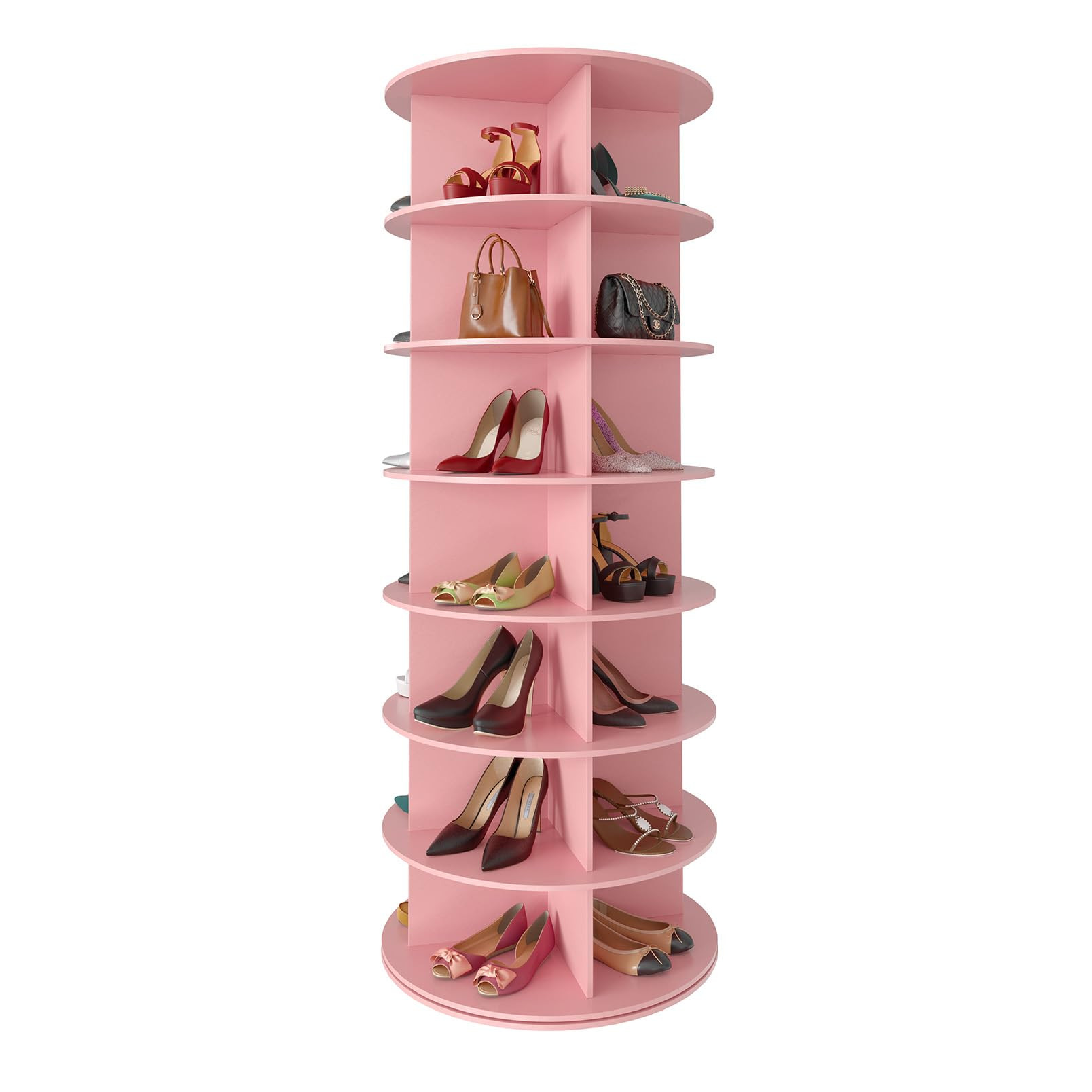 SpaceAid 7 Tier Rotating Shoe Rack Tower, Spinning Shoe Display Lazy Susan, Revolving 360 Shoe Ra... | Amazon (US)