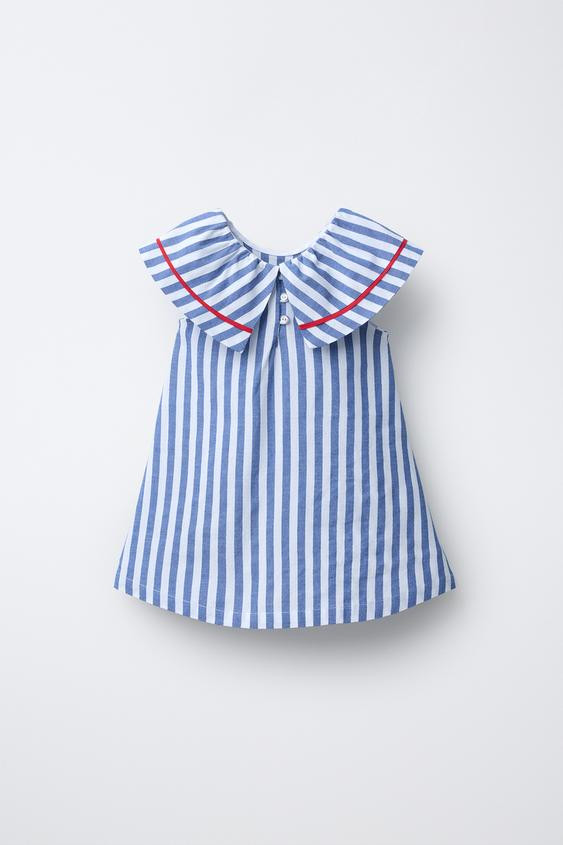 STRIPED DRESS WITH PIPING | Zara US