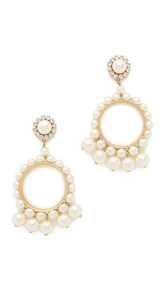 Marc Jacobs Imitation Pearl Earrings - Cream/Antique Gold | Shopbop
