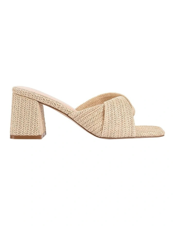 VeraliStella Block Heel Mules in Natural Raffia | Myer