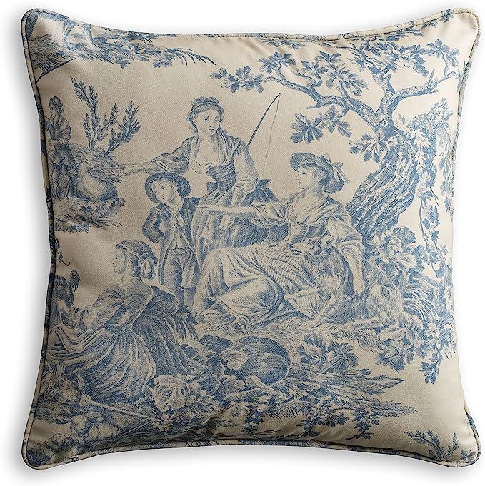 Maison d' Hermine Decorative Pillow Cover 100% Cotton 18 Inch x 18 Inch Square Toile Washable Cus... | Amazon (US)